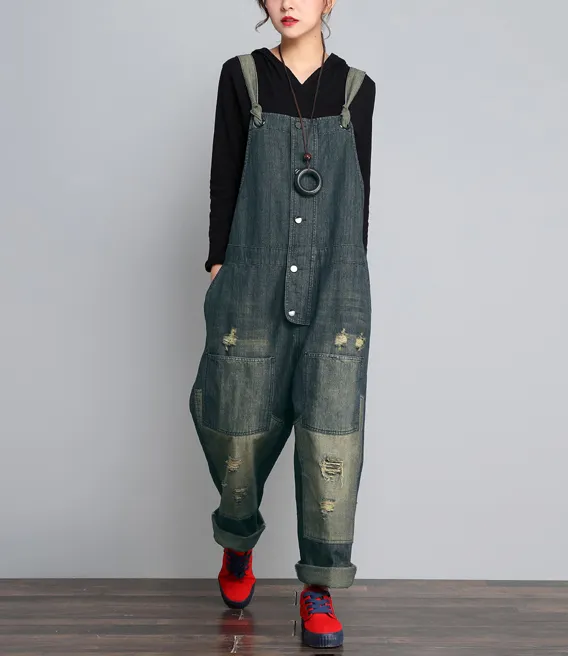Denim Casual Spring Denim Overall Women Jumpsuits QY12