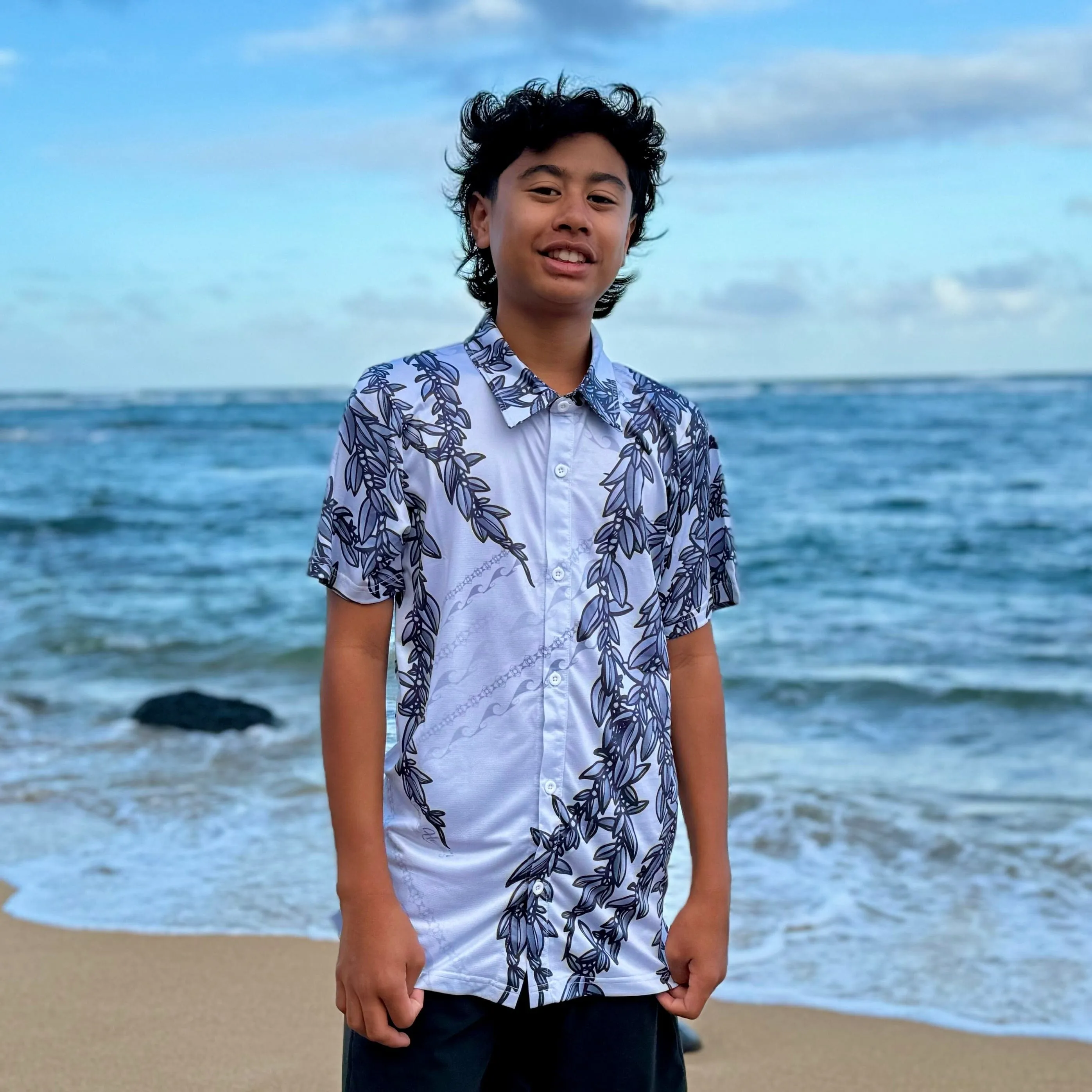 YOUTH MAILE ALOHA SHIRT GREY